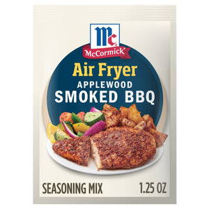 McCormick Air Fryer Applewood Smoked BBQ seasoning mix packet.