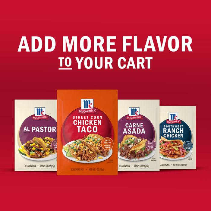 McCormick offers a variety of taco seasoning mixes to add more flavor to your cart.