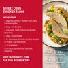 McCormick Street Corn Chicken Tacos recipe with ingredients and preparation instructions.