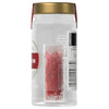 A side view of a clear glass jar of Mccormick Gourmet Saffron Seasoning Whole .035 Oz, revealing the delicate red threads contained within a smaller vial inside the jar.