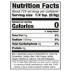 ['Nutrition Facts label for a product with 0 calories per serving.']