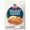 A packet of McCormick Cheddar Fried Onion Crunchy Chicken Seasoning Mix is displayed.