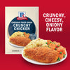 McCormick Cheddar Fried Onion Crunchy Chicken recipe mix is shown with a prepared chicken dish, highlighting its crunchy, cheesy, and oniony flavor.