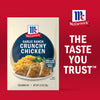McCormick Garlic Ranch Crunchy Chicken mix package shows a prepared chicken dish.