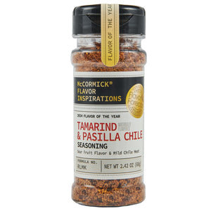 ['A jar of McCormick Flavor Inspirations Tamarind &amp; Pasilla Chile Seasoning.']