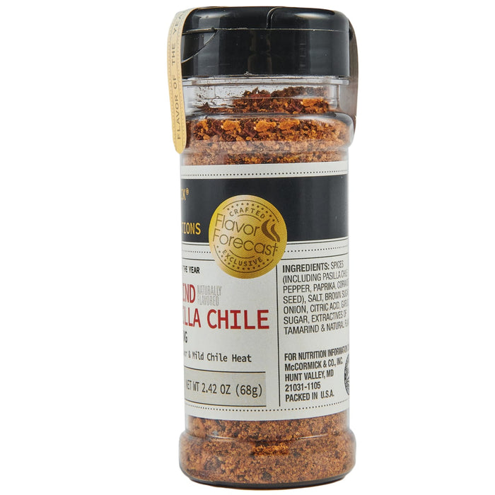 ['A bottle of McCormick Flavor Forecast Ground Vanilla Chile seasoning.']