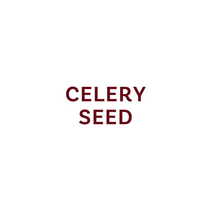 The text CELERY SEED is displayed in a bold, maroon font.