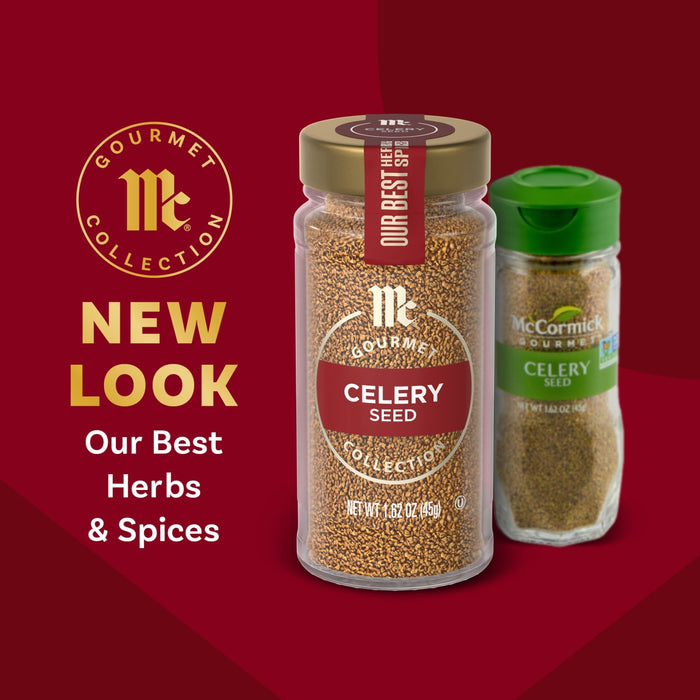 McCormick Gourmet Collection features a new look for their best herbs and spices, including celery seed.