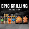 A variety of McCormick Grill Mates seasonings and marinades are displayed under the text Epic Grilling Starts Here.