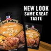 This advertisement highlights the packaging update for Mccormick Grill Mates Hawaiian Style Bbq Meat Marinade Mix 1.25 Oz, showing the old Sweet Maui Style BBQ packet next to the new one with the slogan New Look, Same Great Taste.