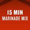 A purple background with the text 15 MIN MARINADE MIX in white.