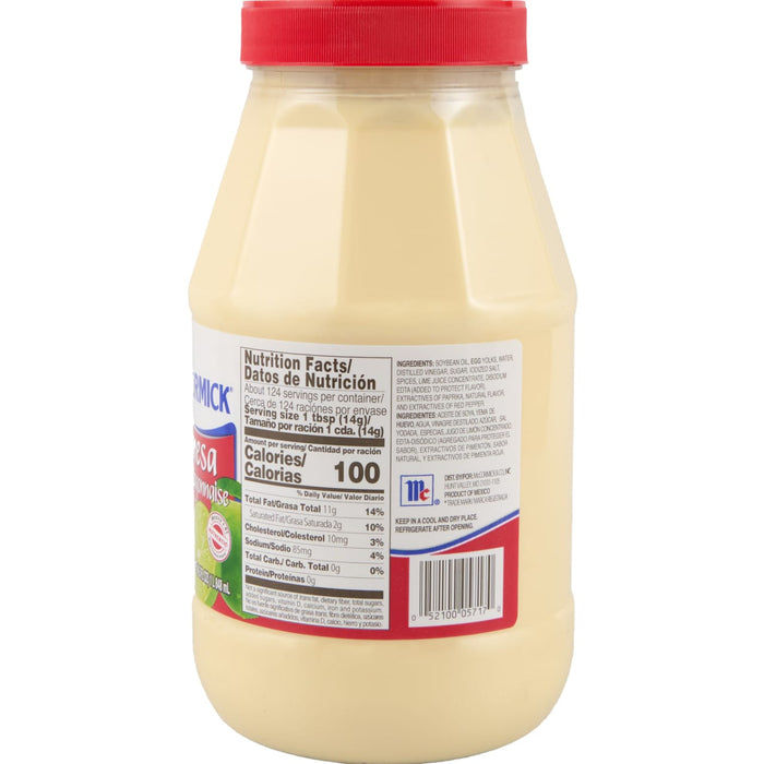 McCormick Mayonesa (Mayonnaise) With Lime Juice, 62.5 oz