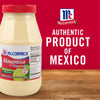 A bottle of McCormick Authentic Product of Mexico Mayonnaise with lime juice.