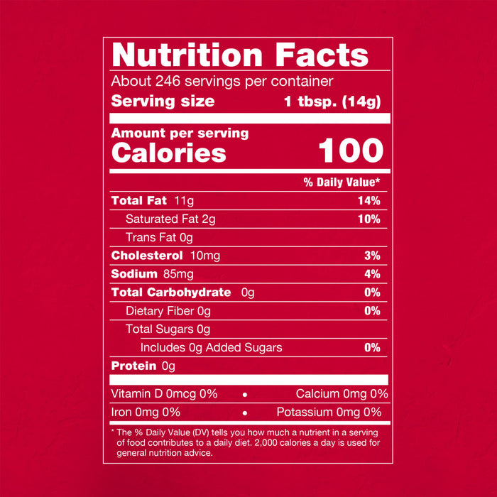 ['Nutrition facts label for a product with 100 calories per serving.']