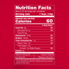 ['Nutrition facts label for a product with 60 calories per serving.']