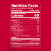 ['Nutrition facts label for a product with 60 calories per serving.']