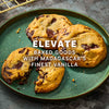 Elevate baked goods with Madagascar's finest vanilla, as shown in this image of chocolate chip cookies on a green plate.