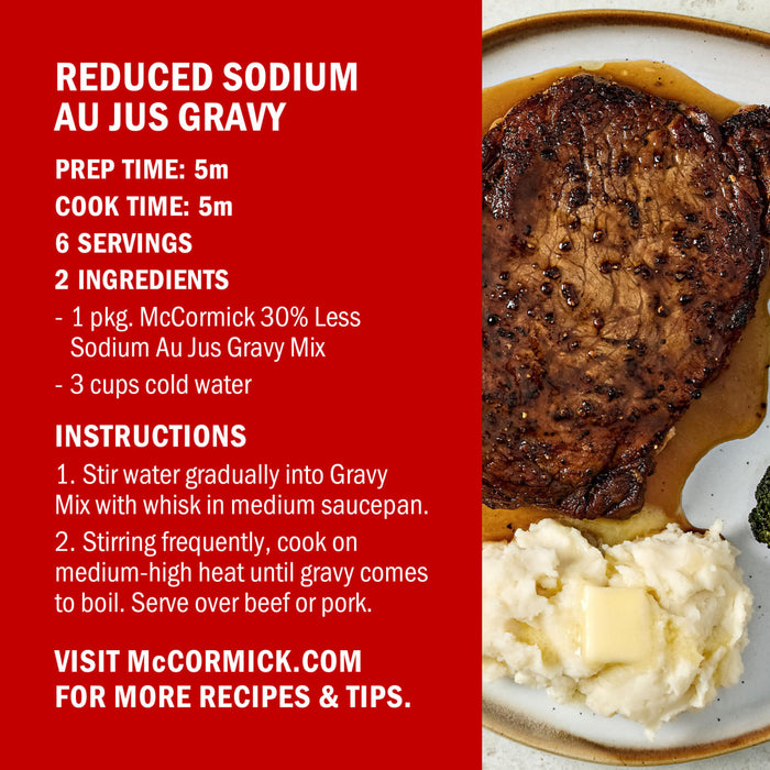 McCormick® Au Jus Gravy, 30% Less Sodium Gravy Mix, 1 oz