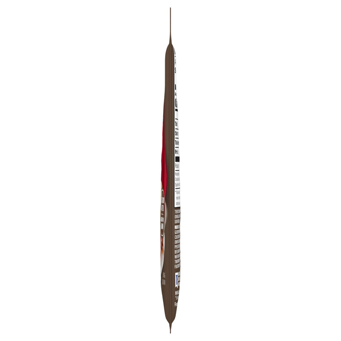 A thin, upright packet of Mccormick Au Jus Gravy Seasoning Mix 30% Less Sodium 1 Oz is shown from a side view, featuring a red tear tab at the top and some text visible on its narrow side.