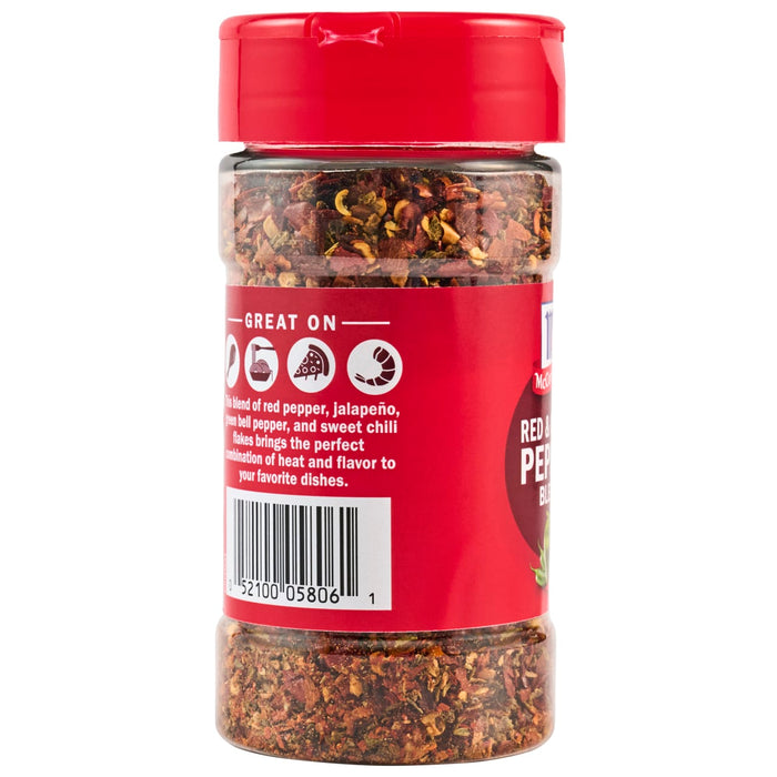 ['A red and pepper blend spice jar from McCormick.']