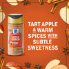 McCormick Apple Cider spice blend is featured against a background of apples, cinnamon sticks, and star anise, highlighting its tart apple and warm spice flavor with subtle sweetness.