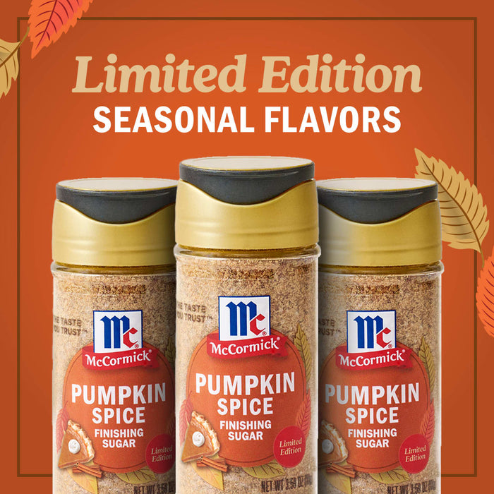 A promotional image for McCormick's limited edition Pumpkin Spice seasonal flavor.