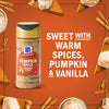 McCormick Pumpkin Spice is featured amidst slices of pumpkin pie and cinnamon sticks, highlighting its sweet blend of warm spices, pumpkin, and vanilla.