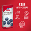 A box of Mccormick Blueberry Extract 1 Fl Oz With Other Natural Flavors is displayed next to icons suggesting its use in ice cream, cookie dough, and cake.