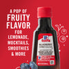 A bottle of McCormick Blueberry Extract is displayed with the text A pop of fruity flavor for lemonade mocktails smoothies &amp; more on a red background.