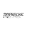 The ingredients list for Mccormick Salted Caramel Finishing Sugar Edible Cake Decoration 3.81 Oz is shown, including demerara sugar, brown sugar, and buttermilk.