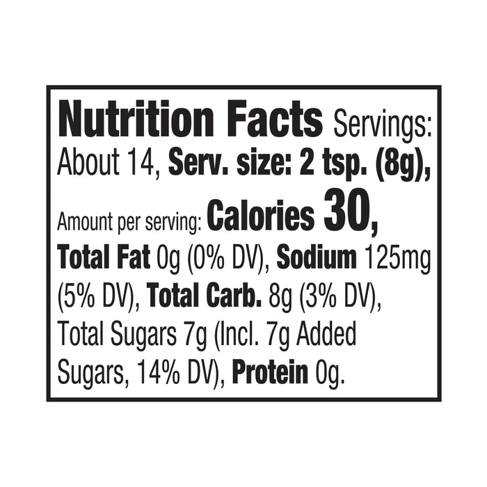 The nutrition facts label for Mccormick Salted Caramel Finishing Sugar Edible Cake Decoration 3.81 Oz, showing 30 calories per serving.