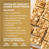 This image shows a recipe for Chocolate Hazelnut Loaded Crispy Treats, featuring ingredients like McCormick's Chocolate Hazelnut Finishing Sugar and Pure Vanilla Extract, along with preparation and cook times.