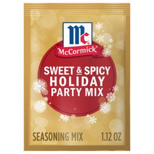 McCormick Sweet &amp; Spicy Holiday Party Mix seasoning packet.