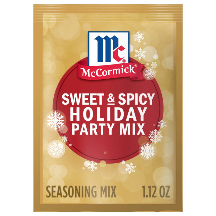 McCormick Sweet &amp; Spicy Holiday Party Mix seasoning packet.