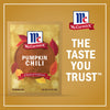 McCormick Pumpkin Chili Limited Edition seasoning packet is displayed with the tagline The Taste You Trust.