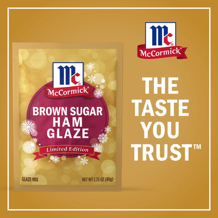 McCormick Brown Sugar Ham Glaze packet with the tagline The Taste You Trust.