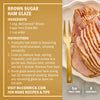 A McCormick Brown Sugar Ham Glaze recipe card shows a glazed ham ready to serve.