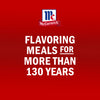 The McCormick logo is displayed above the text Flavoring meals for more than 130 years on a red background.