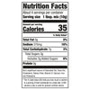 Nutrition facts label showing that one tablespoon of mix contains 35 calories 0g of total fat 370mg of sodium 7g of total carbohydrates 3g of total sugars 3g of added sugars and 0g of protein.