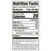 This is a nutrition facts label showing that one serving size (2 tsp. mix (6g)) contains 20 calories 0g of total fat 280mg of sodium 5g of total carbohydrates 3g of total sugars (including 3g of added sugars) and 0g of protein.