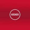 The Kosher certification logo indicates that the product meets Jewish dietary laws.