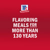 The McCormick logo is displayed above the text Flavoring meals for more than 130 years on a red background.