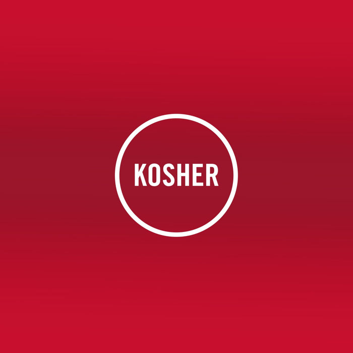 Kosher certification logo indicating adherence to Jewish dietary laws.