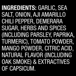 A list of ingredients for a product including garlic sea salt onion chili pepper and more.