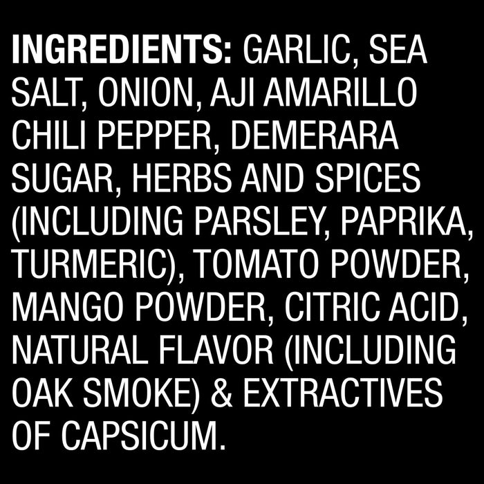 A list of ingredients for a product including garlic sea salt onion chili pepper and more.