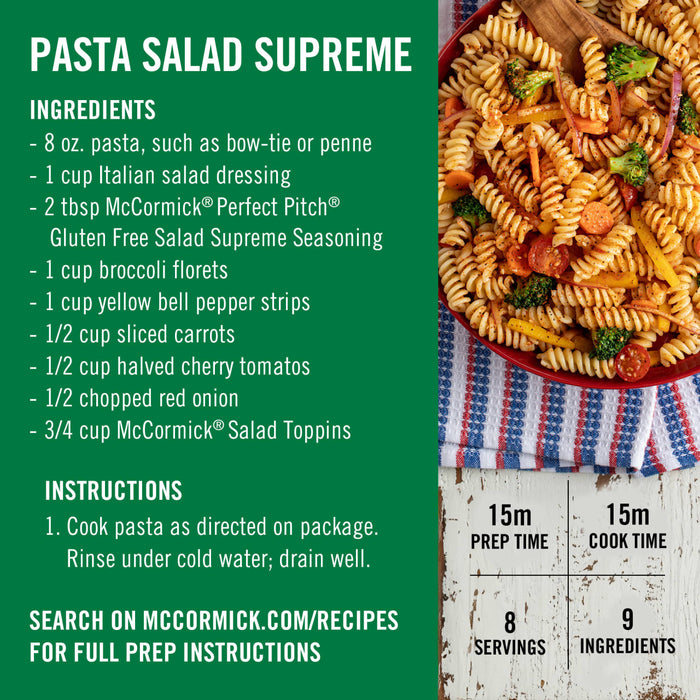 McCormick® Perfect Pinch® Gluten Free Salad Supreme Seasoning, 4.34 oz