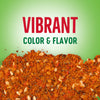 Vibrant red and green text reads Vibrant Color &amp; Flavor above a close-up of a colorful spice blend.
