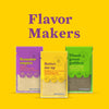 Flavor Makers seasoning packets from Omsom in purple yellow and green packaging.