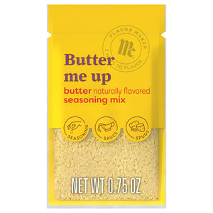 This is a packet of McCormick Butter Me Up butter naturally flavored seasoning mix.