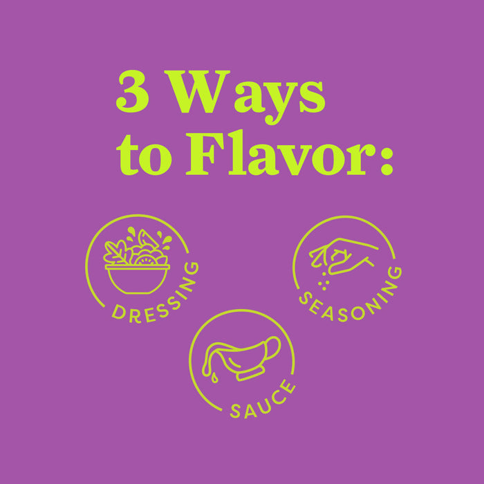 This illustration shows three ways to flavor food: dressing seasoning and sauce.